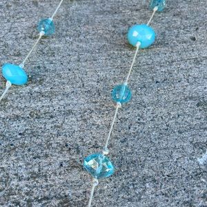 Long Chunky Bead Station Necklace